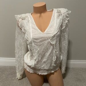 Express White Lace Blouse